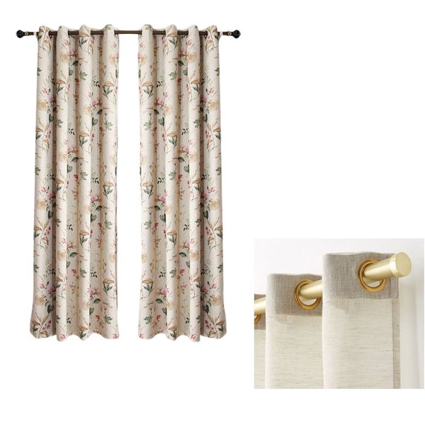Hod Health And Home 250 Centimetre Curtain Beige Flower Design Modern Luxury Ret Carousel 1