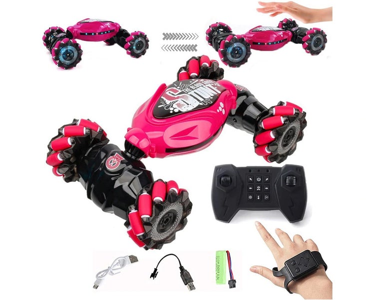 Remote Hand Control Watch Gesture Sensor Twist Car Toy USB charging Car Toy -Red Carousel 1