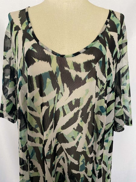 *TS14+* STRETCH KNIT SEMI SHEER MESH LAYERING DRESS PLUS SIZE (S/M) Carousel 2