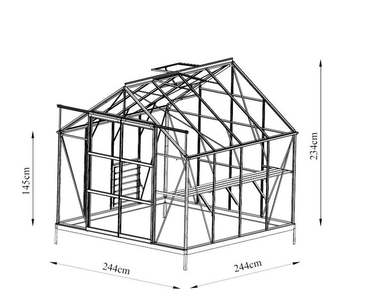 Fairway Glasshouse 8x8ft Double Door Carousel 2
