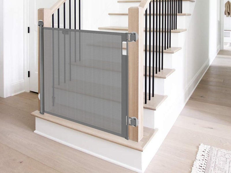 Baby retractable gate Grey Carousel 2
