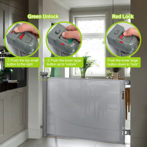 Baby retractable gate Grey62854321881218114