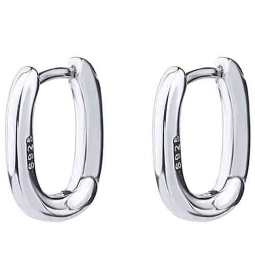 925 Sterling Silver Huggie Earrings "Debbie" Carousel 1