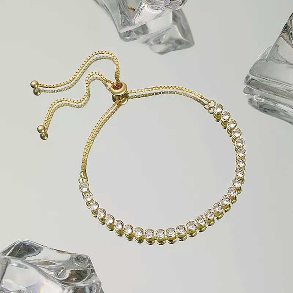 18K Gold Adjustable Tennis Bracelet "Heather" Carousel 2