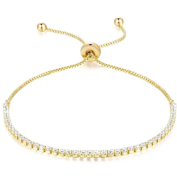 18K Gold Adjustable Tennis Bracelet "Heather" Carousel 1