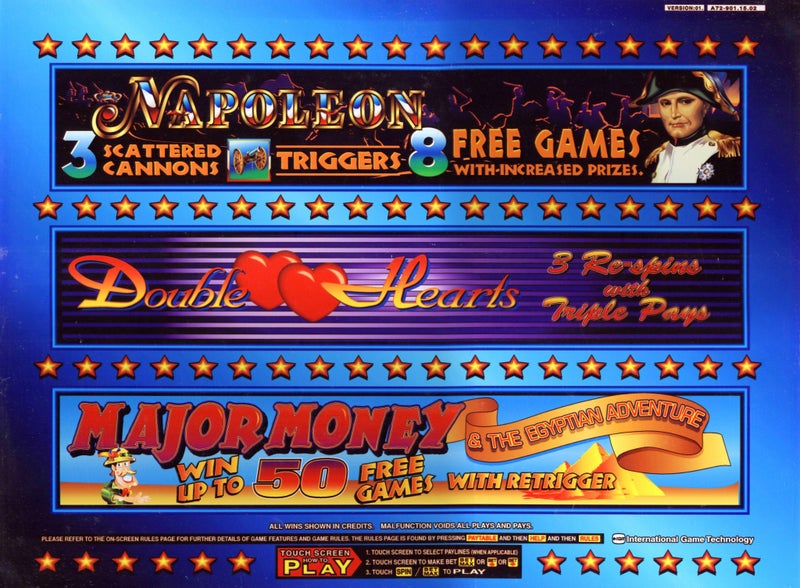 Choose ONE IGT GU4 Gameking Pokie Game Card Carousel 2