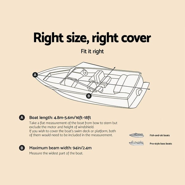 Seamanship 16-18.5ft Boat Cover Trailerable Marine Grade 600D Carousel 2