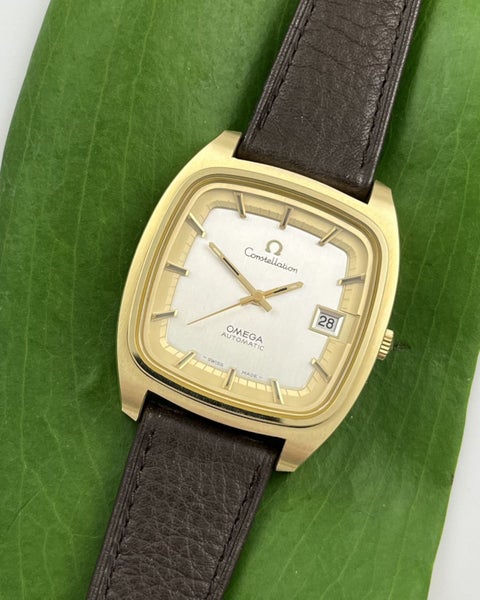 Omega Constellation 1970s Automatic 14ct gold Capped Mens Wristwatch Rf 166.0220 Carousel 1