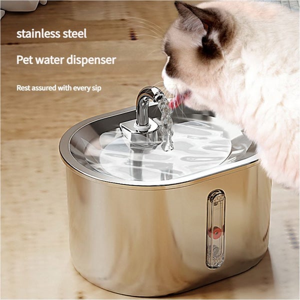 Elosung Beginner Package Stainless Steel Pet Water Fountain With Faucet Flow Usb Carousel 4