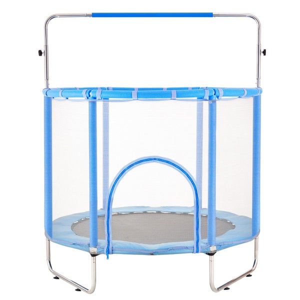 New 55" Trampoline for Kids Mini Toddler Trampoline with Net Indoor Outdoor Carousel 12