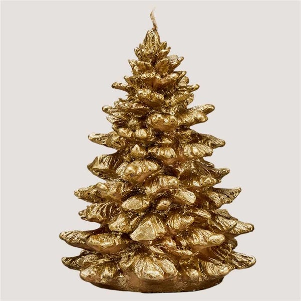 Love Ally Noel Christmas Tree Beeswax Candle Gold Large 21cm Carousel 1