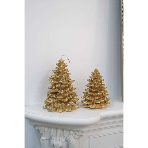 Love Ally Noel Christmas Tree Beeswax Candle Gold Large 21cm Carousel 2