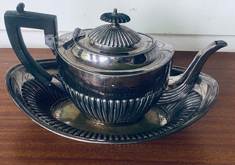 RETRO/ VINTAGE/ COLLECTABLE- SILVER PLATED ~ LATE 1800’s~ Early 1900's TEAPOT Carousel 1
