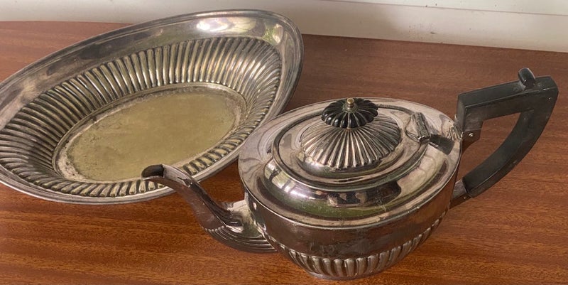 RETRO/ VINTAGE/ COLLECTABLE- SILVER PLATED ~ LATE 1800’s~ Early 1900's TEAPOT Carousel 2