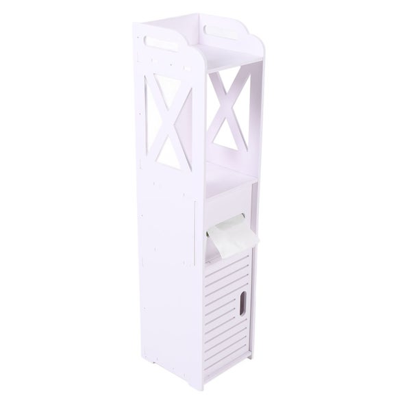 slim toilet paper storage cabinet narrow toilet paper cabinet for restroom small Carousel 1