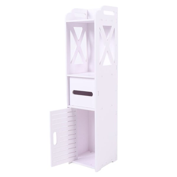 slim toilet paper storage cabinet narrow toilet paper cabinet for restroom small Carousel 2