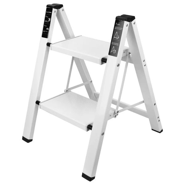 2 Step Ladder Portable Folding Anti-Slip Step Stool Aluminum 150KG Household Carousel 1