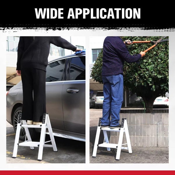 2 Step Ladder Portable Folding Anti-Slip Step Stool Aluminum 150KG Household Carousel 7