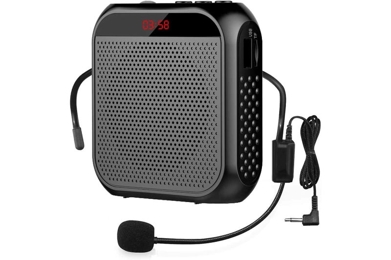 Voice Amplifier Wired Microphone Headset Rechargeable Speaker Loudspeaker Black Carousel 1
