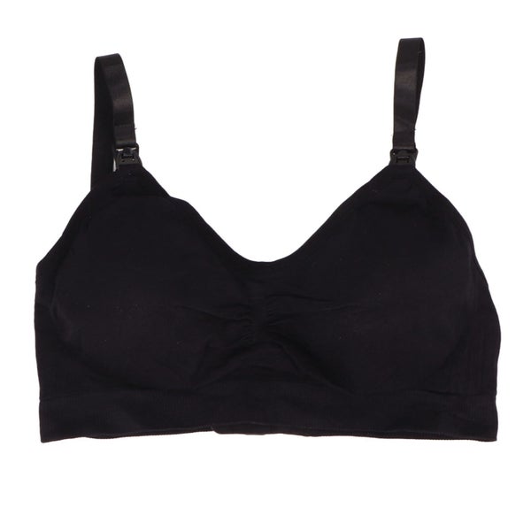 breast pump bra Black Breastfeeding Bra Hands Free 3 Breasted Nylon Nursing Bras Carousel 4