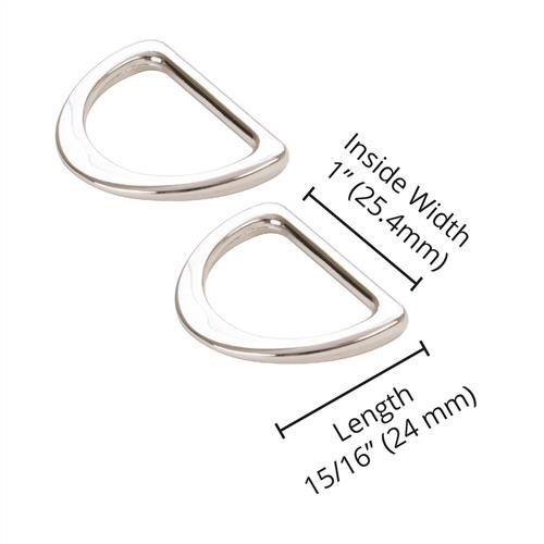 ByAnnie 1" D-Ring - Flat Set of Two Nickel Carousel 1