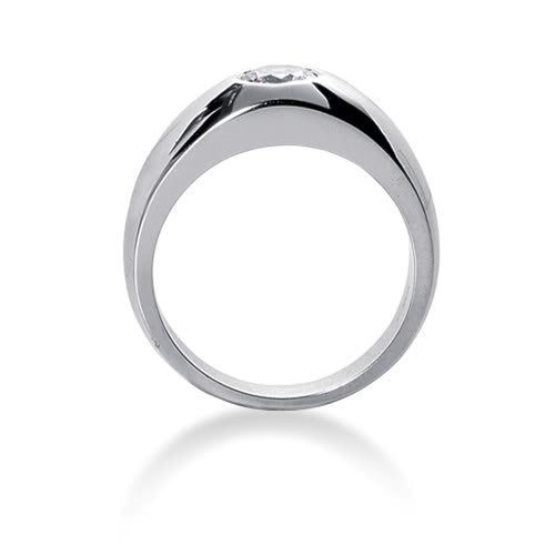 Round Brilliant Diamond Mens Ring in 14k white gold (0.5cttw, F-G Color, SI2 ... Carousel 2