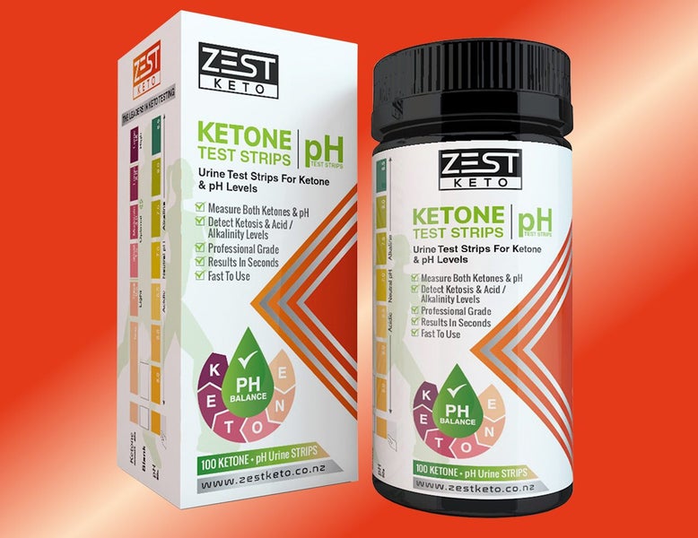 pH + Ketone Urine Test Strips - 2-in-1 - Zest Keto pH Alkaline / Acidity 200 Carousel 2