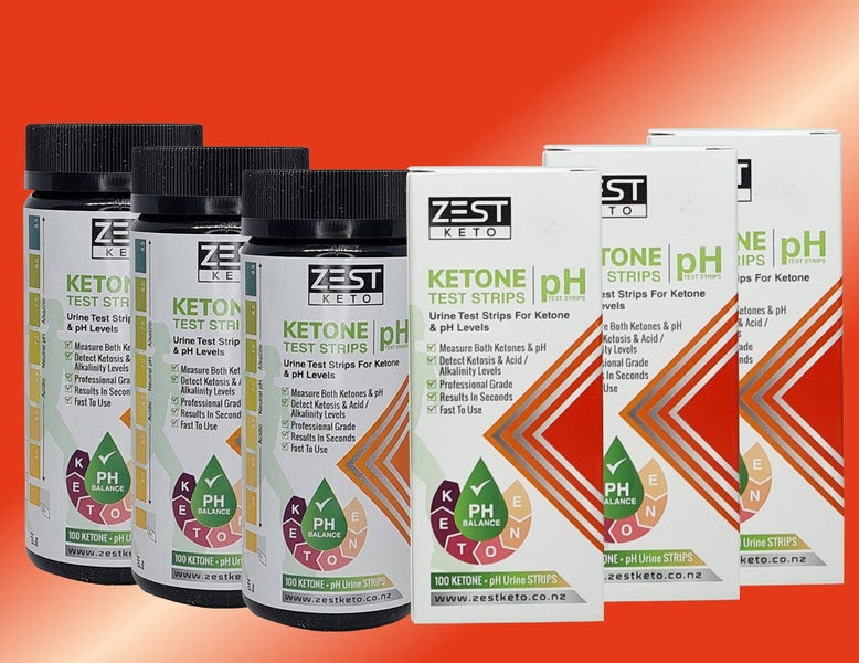 300 Keto + pH Test Strips - Zest Keto Ketone pH Alkaline / Acidity Test Strips Carousel 1