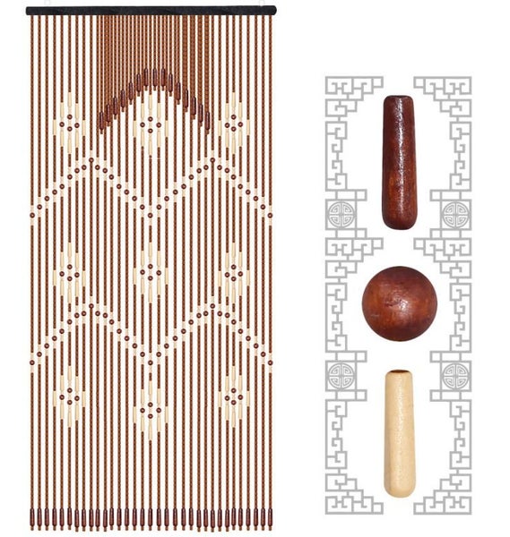 32 Lines Handmade Beaded Wooden Doorway Curtain Wooden Blinds Carousel 2