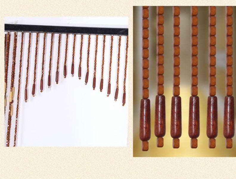 32 Lines Handmade Beaded Wooden Doorway Curtain Wooden Blinds Carousel 8