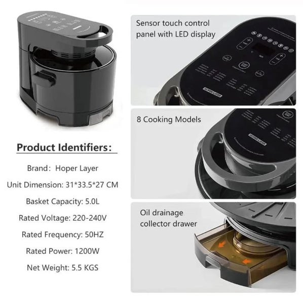 Hoper Layer Air fryer 5L Carousel 9