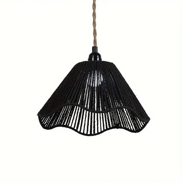 Art Deco Hand-Woven Linen Pendant Light Shade Carousel 1