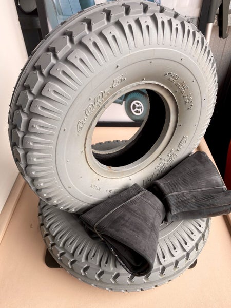 2 x 4.00-5 Mobility Tyres & Tubes (Grey) Carousel 1