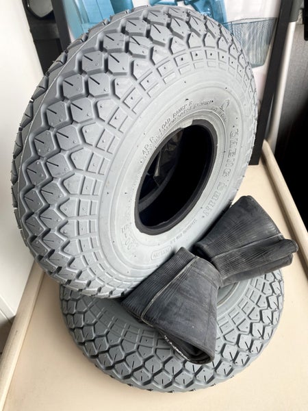 2 x 4.00-5 Mobility Tyres & Tubes (Grey) Carousel 1