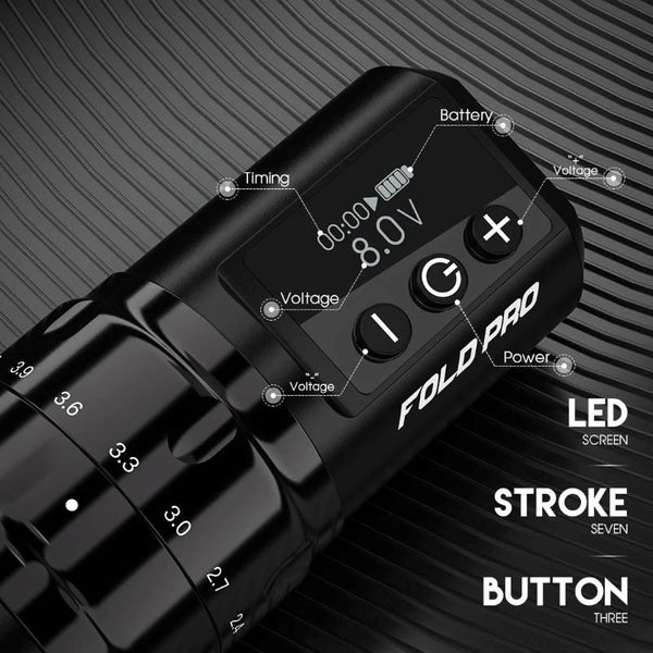 Dragonhawk Wireless Tattoo Pen Machine with 7 Stroke Length | Fold Pro Carousel 5