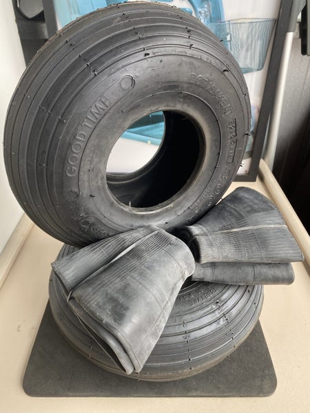 2 x 3.00-4 Mobility Tyres & Tubes (Black) Carousel 1