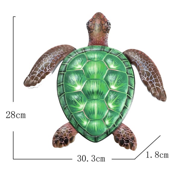 Turtle Wall Decor Metal Sea Turtle Sculpture for Bathroom, Bedroom, Pool-Green Carousel 2