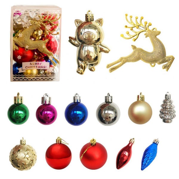 30PCS Christmas Tree Ornaments Set - Hanging Balls for Xmas Party Decor-Colorful Carousel 1