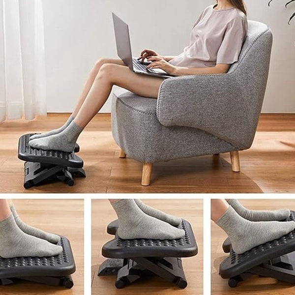 Adjustable Height Foot Rest Stool Ergonomic Portable Comfortable Under Desk Carousel 5