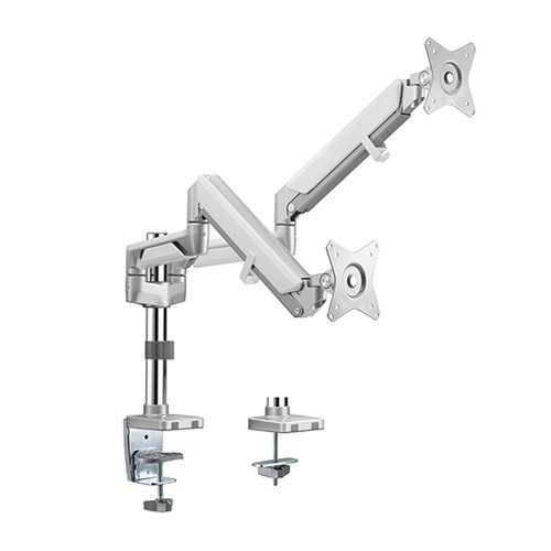 Brateck Dual Monitors Pole-Mounted Epic Gas Spring Aluminum Monitor Arm Fit M... Carousel 1