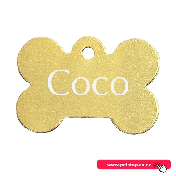 Pet Name Tag - "Coco" - Golden Bone Carousel 1
