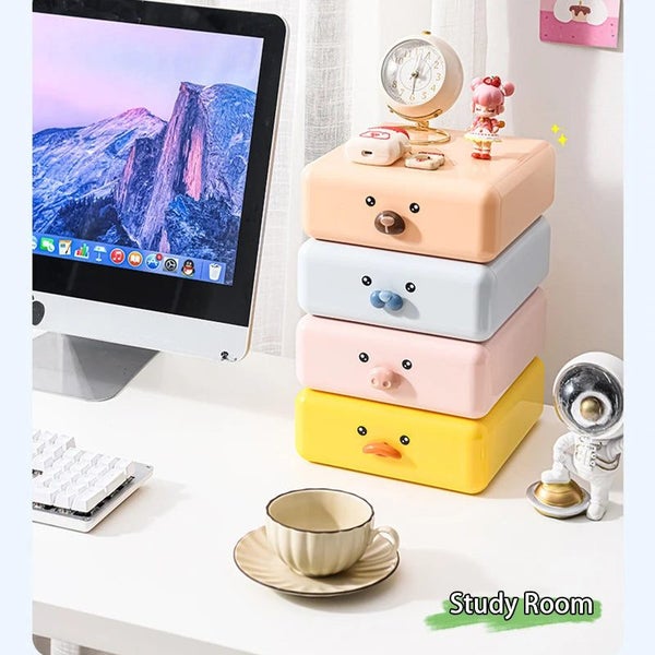 Storage Box Blue Desktop Drawers For Stationery Organizer Home And Garden Boxes Carousel 5