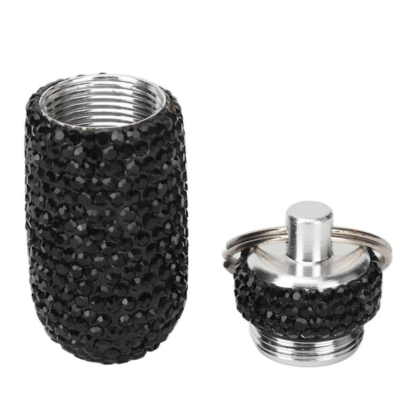 rhinestone medicine bottle capsules case with keychain portable capsules box Carousel 2