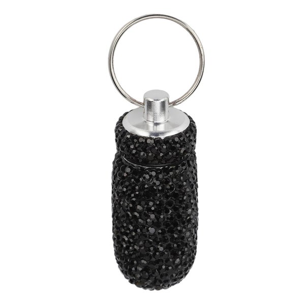 rhinestone medicine bottle capsules case with keychain portable capsules box Carousel 4