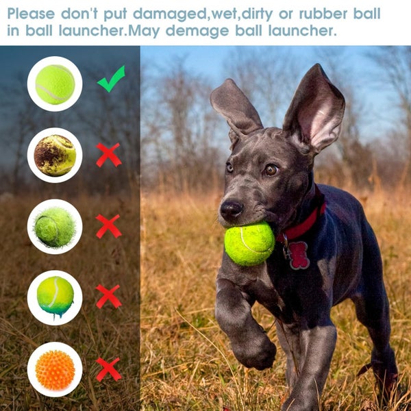 Automatic Dog Ball Launcher Dog Ball Thrower with 6 Tennis Balls Carousel 6