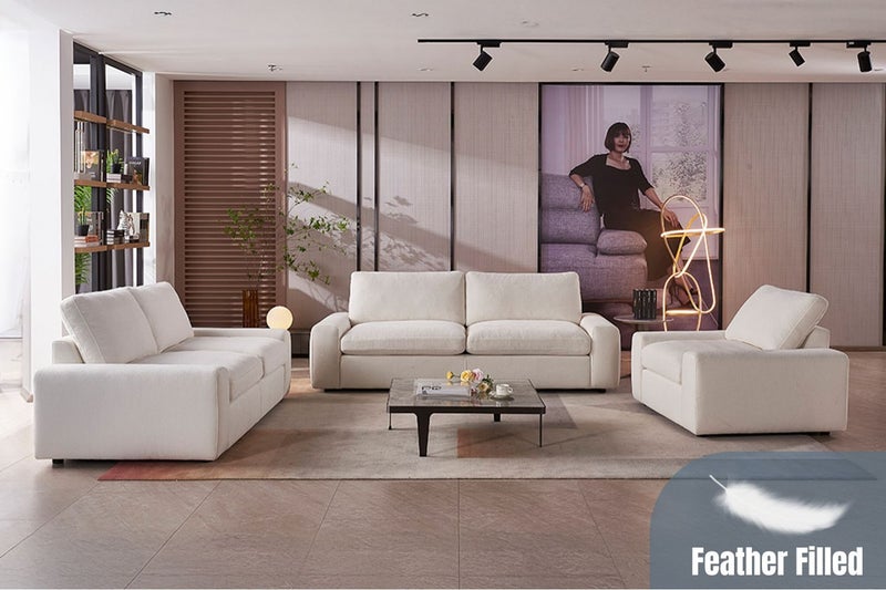 CAMERO Feather Filled Fabric Sofa Range - 3 Seater Carousel 1