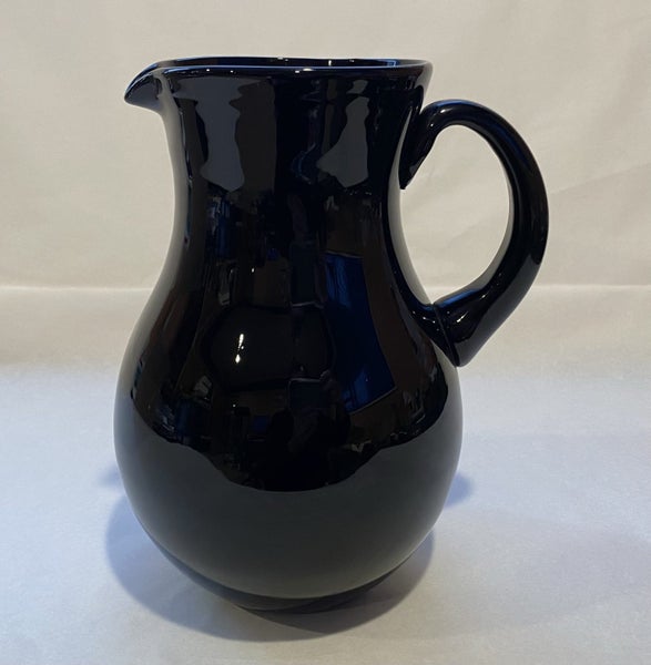 Black Vintage Art Glass Jug - stunning Carousel 1