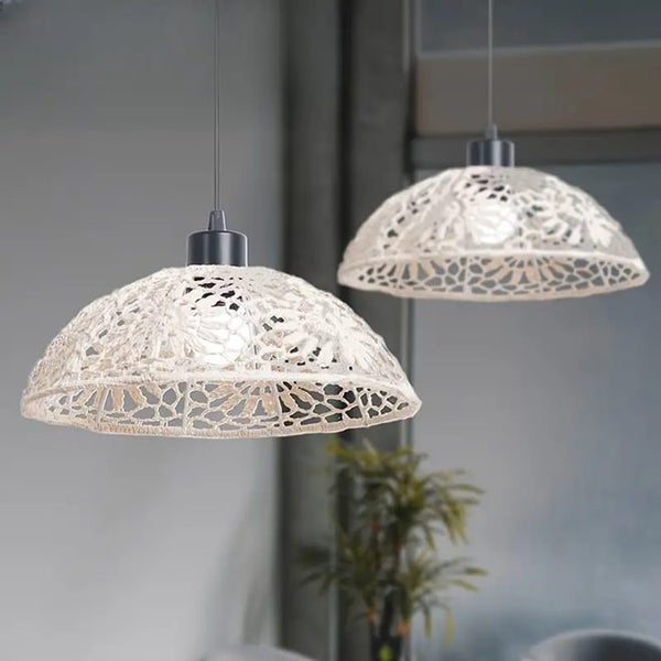Boho-Chic Handwoven Rope Pendant Lamp Shade Carousel 1