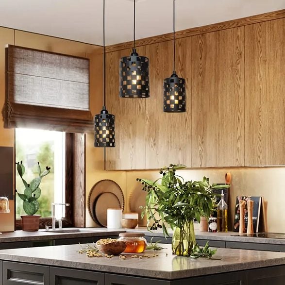 3pcs Now Simple Style Black Lampshade Carousel 1