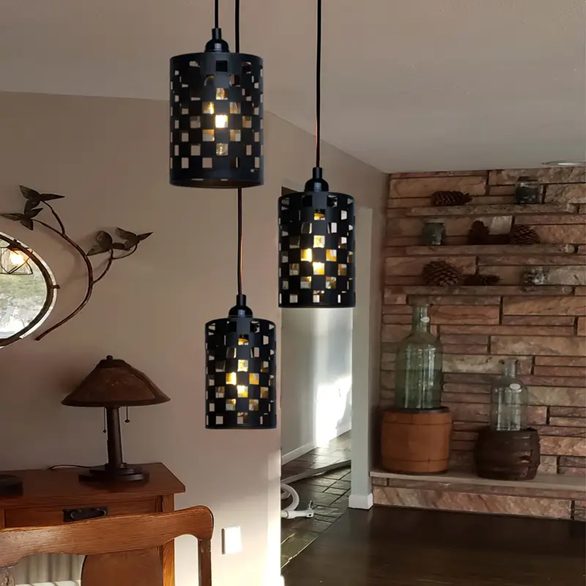 3pcs Now Simple Style Black Lampshade Carousel 2